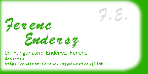 ferenc endersz business card